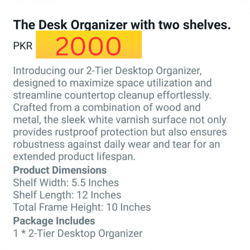 the desktop organizer with 2 tiers
