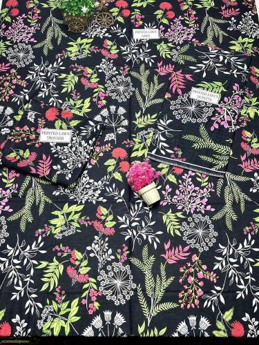  3 PCs Womens Unstitched Lawn Printed Suit