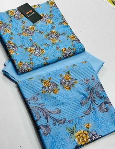 : 3 Pcs Women's Unstitched Lawn Printed Suit