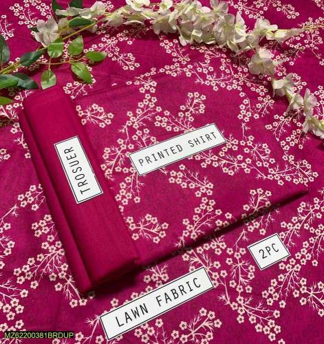 2pcs unstitched printed lawn suit 