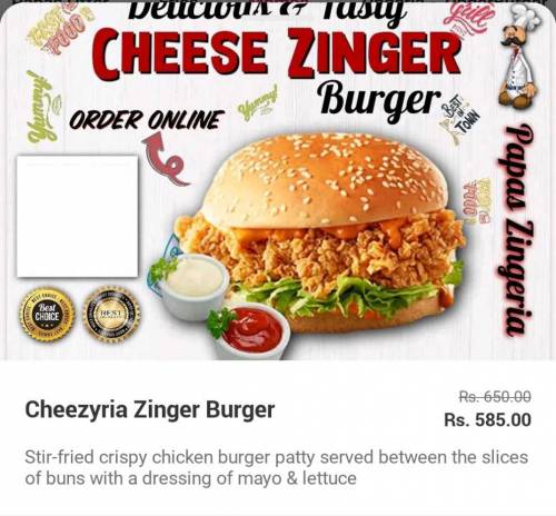 Cheese Zinger Burger 