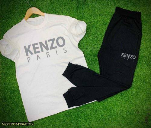 2 pic men stitch cotton jersey printed tracksuit 