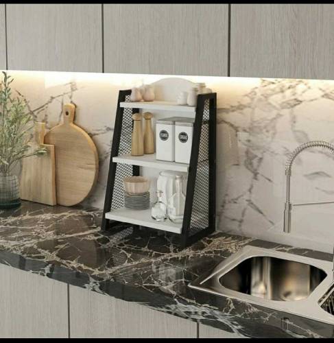 TRESTLE MODERN SPICE  COFFEE KITCHEN ORGANIZER STORAGE RACK.