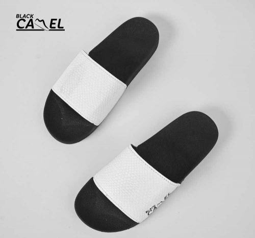 Black Camel slide White Slippers