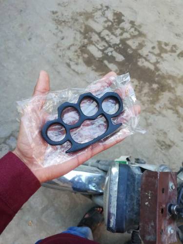 BEAUTIFUL HANDMADE ANTIQUE STEEL HAND PUNCH