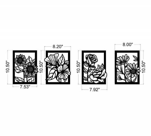 Beautiful wooden floor wall photo frame 4set 🔥