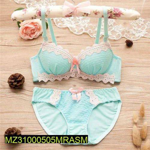 Cotton Net Lace Work Padded Bikini Set