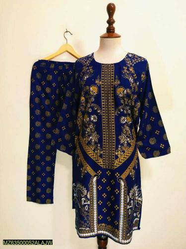 2 pcS women,s stitched lawn pirnted suit