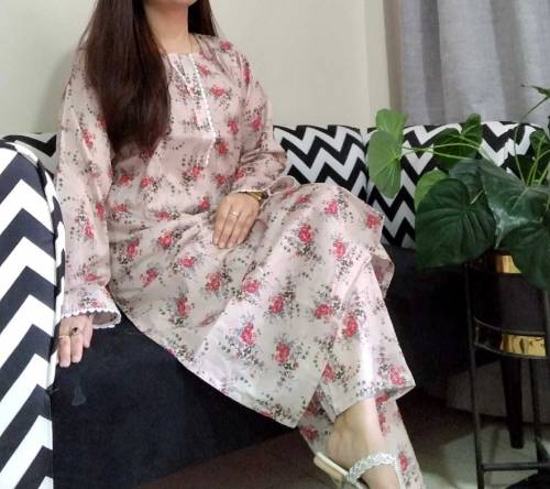 2 pcs lawn stiched print suit 