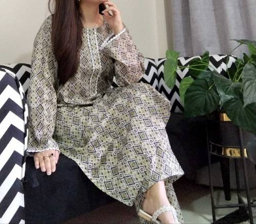 2 pcs lawn stiched print suit 