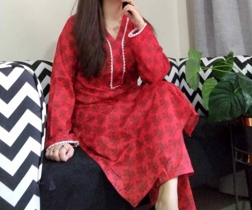 2 pcs lawn stiched print suit 