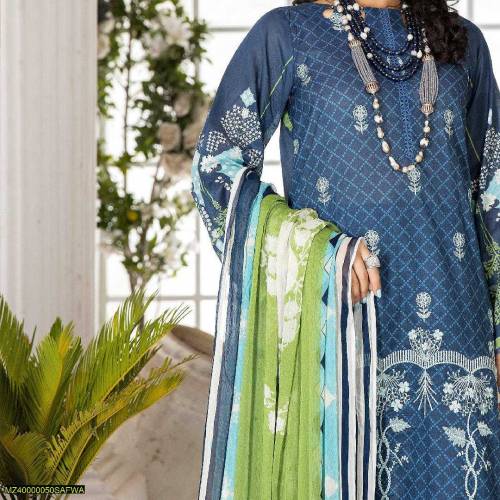 3pcs lawn Embroidery unstitched suit