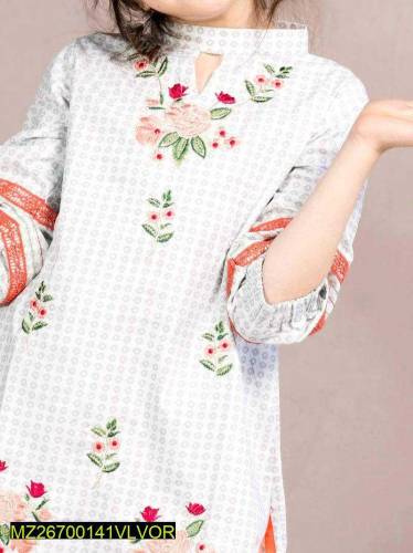 Embroided cotton kurta for girls