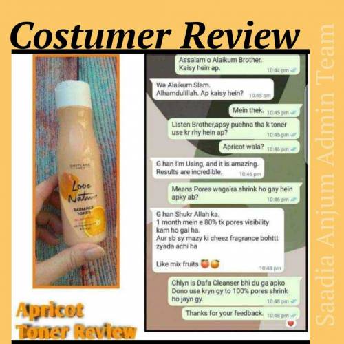 *Love nature radiance toner with organic apricot &orange*🍊یہ ٹونر خاص 