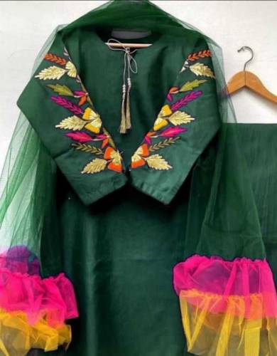 Stitched 3ps embroidery design dress 