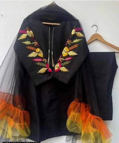 Stitched 3ps embroidery design dress 