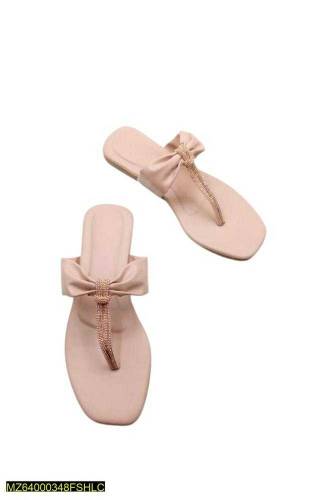 Women Rexine Fancy Slippers, Pink