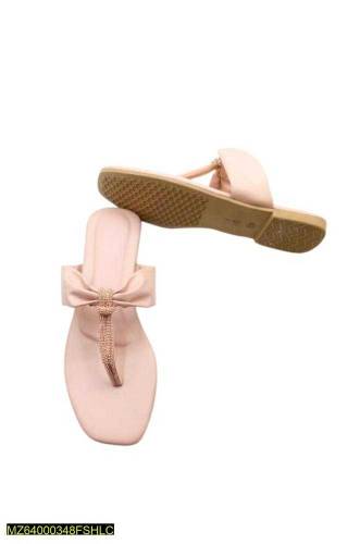 Women Rexine Fancy Slippers, Pink
