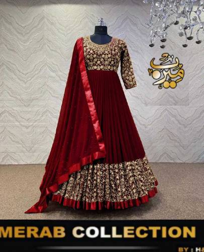 Neck,Sleeves Border Heavy Embroidery With Pearls Attached Dupatta 3Pcs