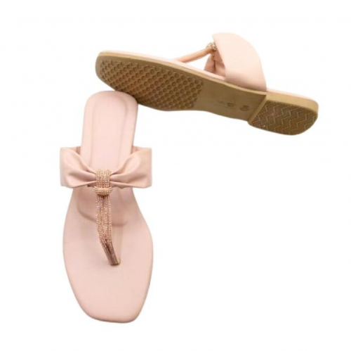 Women Rexine Fancy Slippers, Pink