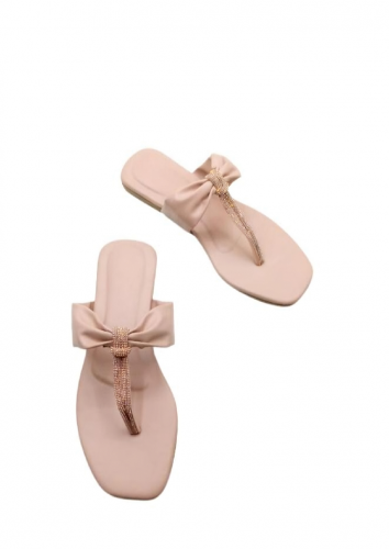Women Rexine Fancy Slippers, Pink