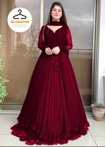 3pcs women chiffon plain stitched maxi
