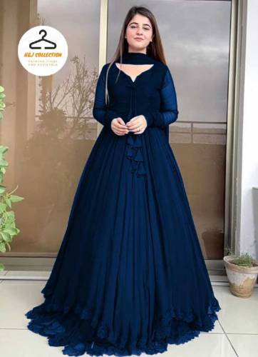 3pcs women chiffon plain stitched maxi