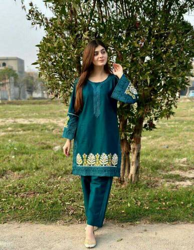 2 Pc women Stitched Cotton Suit