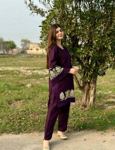 2 Pc women Stitched Cotton Suit