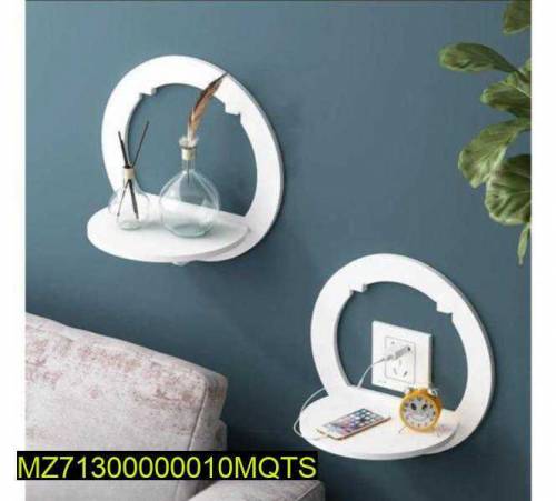2Pc Wooden Cat Shape Wall Shelves