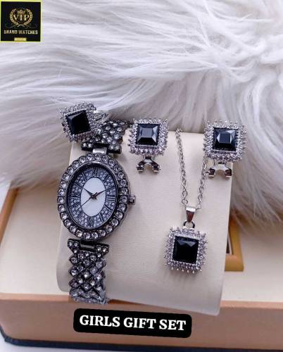 EID SPECIAL GIFT SET 🎁HI QUALITY FANCY STONE JEWELRY WATCH 