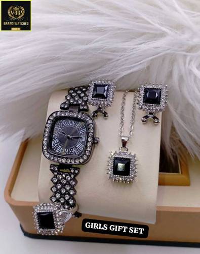 EID SPECIAL GIFT SET 🎁HI QUALITY FANCY STONE JEWELRY WATCH 