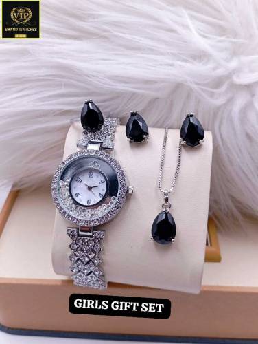 EID SPECIAL GIFT SET 🎁HI QUALITY FANCY STONE JEWELRY WATCH 