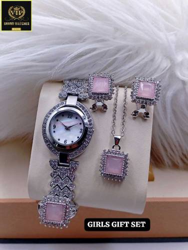 EID SPECIAL GIFT SET 🎁HI QUALITY FANCY STONE JEWELRY WATCH 