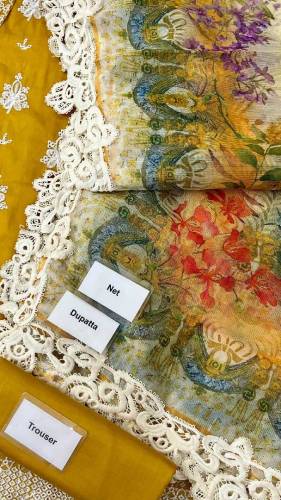 ☆Brand Name : Adan Libas☆☆Design Code : ADL-Mustard Saffron☆☆Fabric 