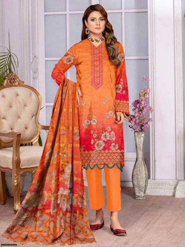 *Product Name*: Amna. B Ulfat 3 Pcs Women's Unstitched Lawn Printed Su