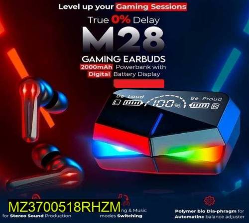 M28 Wireless Earbuds, Black For Sale Delivery All Over Pakistan Sale 