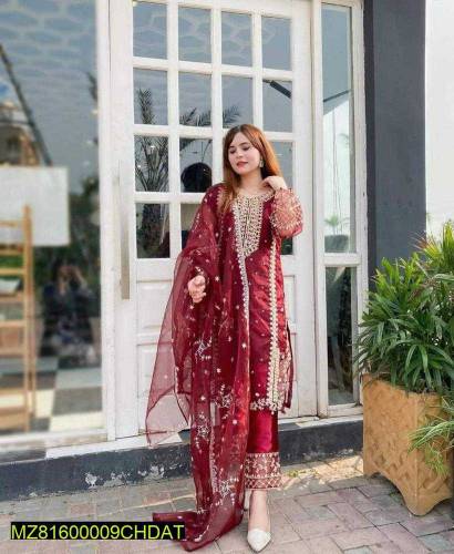 ORGANZA RED 3pcs SUIT 