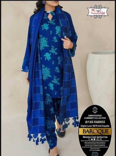 3Pcs Women's Unstitched Lawn Digital Print