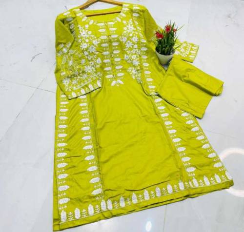 2 Pcs Women's Stitched Embroidered Shirt And Trouser 