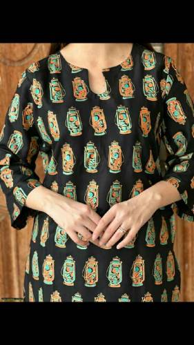 2 pices lown fabric print shirt & Trusr