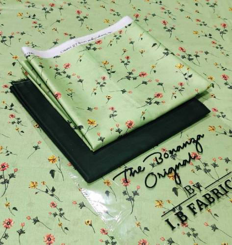 ib bonanza lown 2 peice suits Printed shirt and plain trouzr 