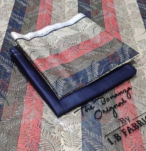 ib bonanza lown 2 peice suits Printed shirt and plain trouzr 