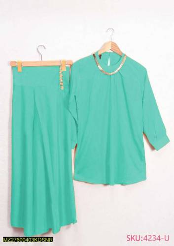2 Pcs Woman's Stiched Grip Dyed Plain Suit  All Pakistan DC free 🤩🥳🥳🎉