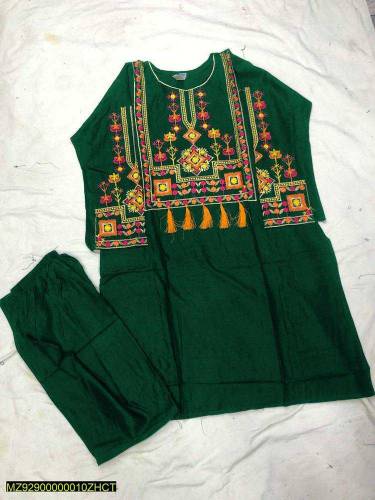 2pcs linen EMBROIDERED shirt and trouser
