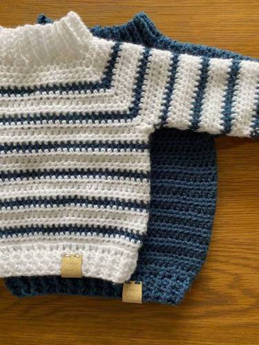 crochet Bay girls frock and baby boys Sweater made on order. 