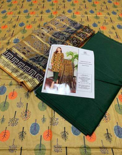 3 Pcs Women's Unstitched Lawn Digital Print Suit 