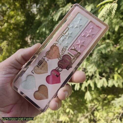 Beautiful eye make-up palette and highlighters 