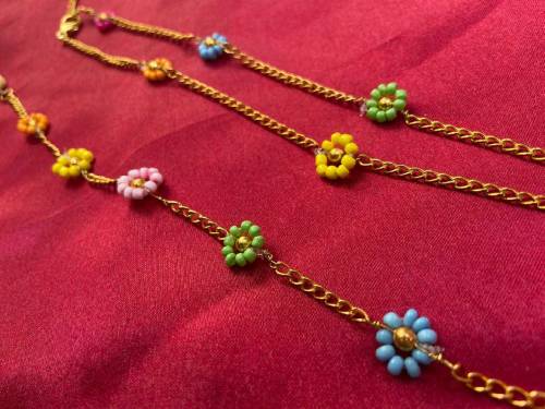 flowers chain and bracelet 