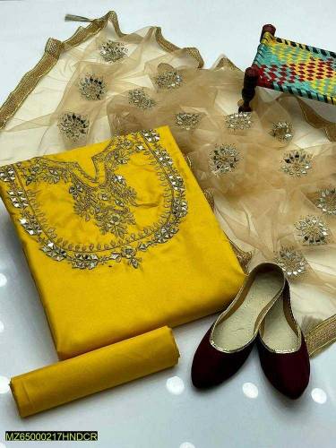 •  Fabric: Silk•  Shirt Front: Embroidered•  Neckline: Embroidered Pat
